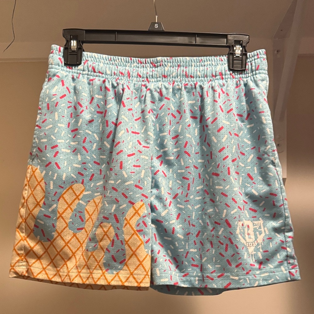 Blue Sprinkle Ice Cream Cone Print Shorts